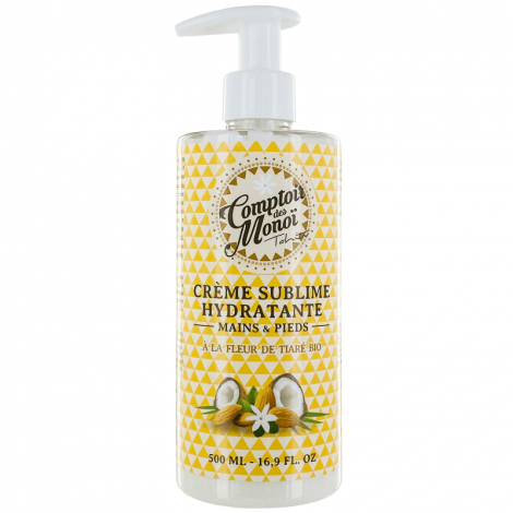 Crème hydratante pour mains & pieds à la fleur de tiaré Bio 500mL