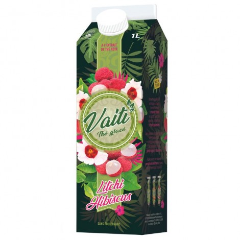 Vaiti Lychee and Hibiscus Flavor Iced Tea bottle 1L