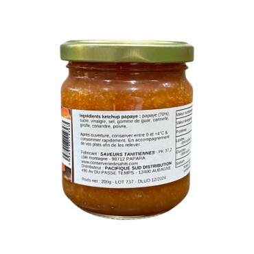 Tahitian Papaya Ketchup from the Conserverie de Tahiti 200g glass jar