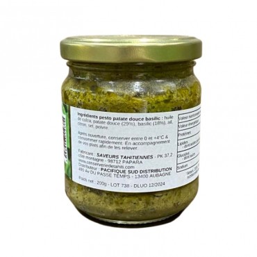 Sweet Potato Basil Pesto from the Conserverie de Tahiti 200g glass jar