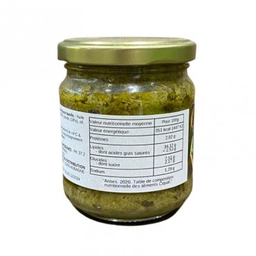 Pesto Patate Douce Basilic de la Conserverie de Tahiti pot en verre 200g