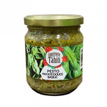 Sweet Potato Basil Pesto from the Conserverie de Tahiti 200g glass jar