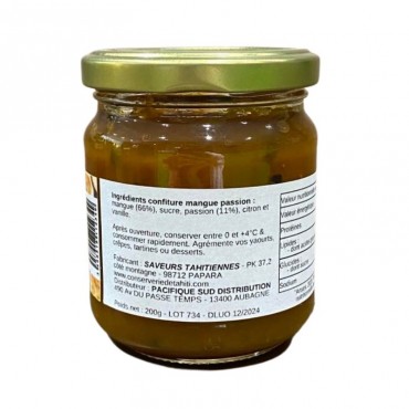 mango passion jam conserverie de tahiti glass jar 200g