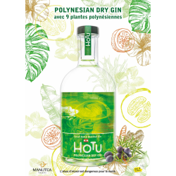 Gin HOTU aux 9 Plantes Polynésiennes - Manutea - 42° 70cL