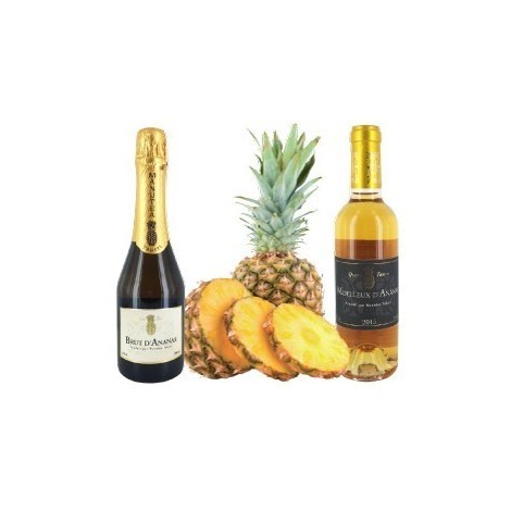 Wine of Tahiti Box : Pineapple Brut, Sweet pineapple Wine - Manutea Wine of Tahiti Box : Pineapple Brut, Sweet pineapple Wine - Manutea