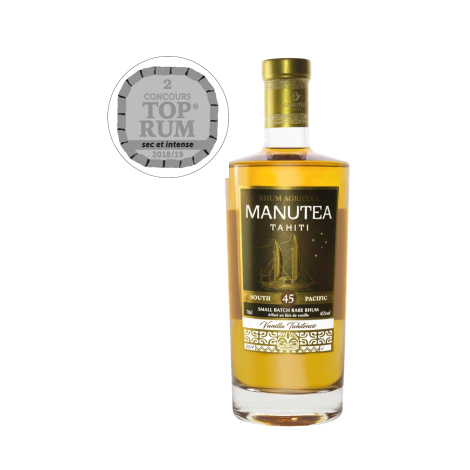 Rhum agricole vanille de Tahiti - Manutea - 45°