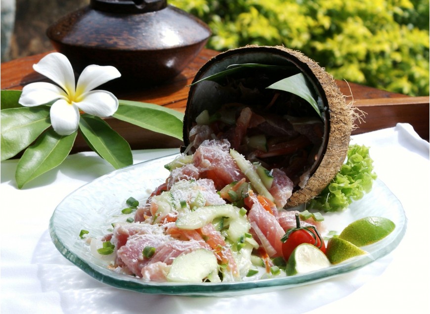 Poisson cru à la Tahitienne par le chef Teheiura